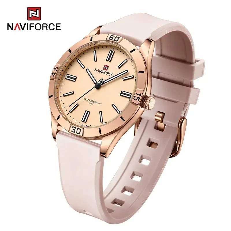 Naviforce NF5041 Fashion Cream Dial Ladies Watch